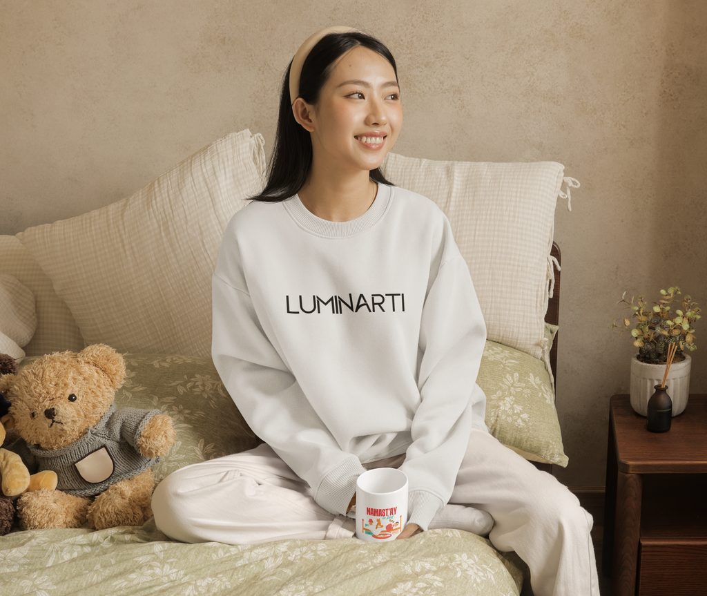 Namast'ay In Bed Mug - Funny Yoga Cat & Woman Ceramic Coffee Cup