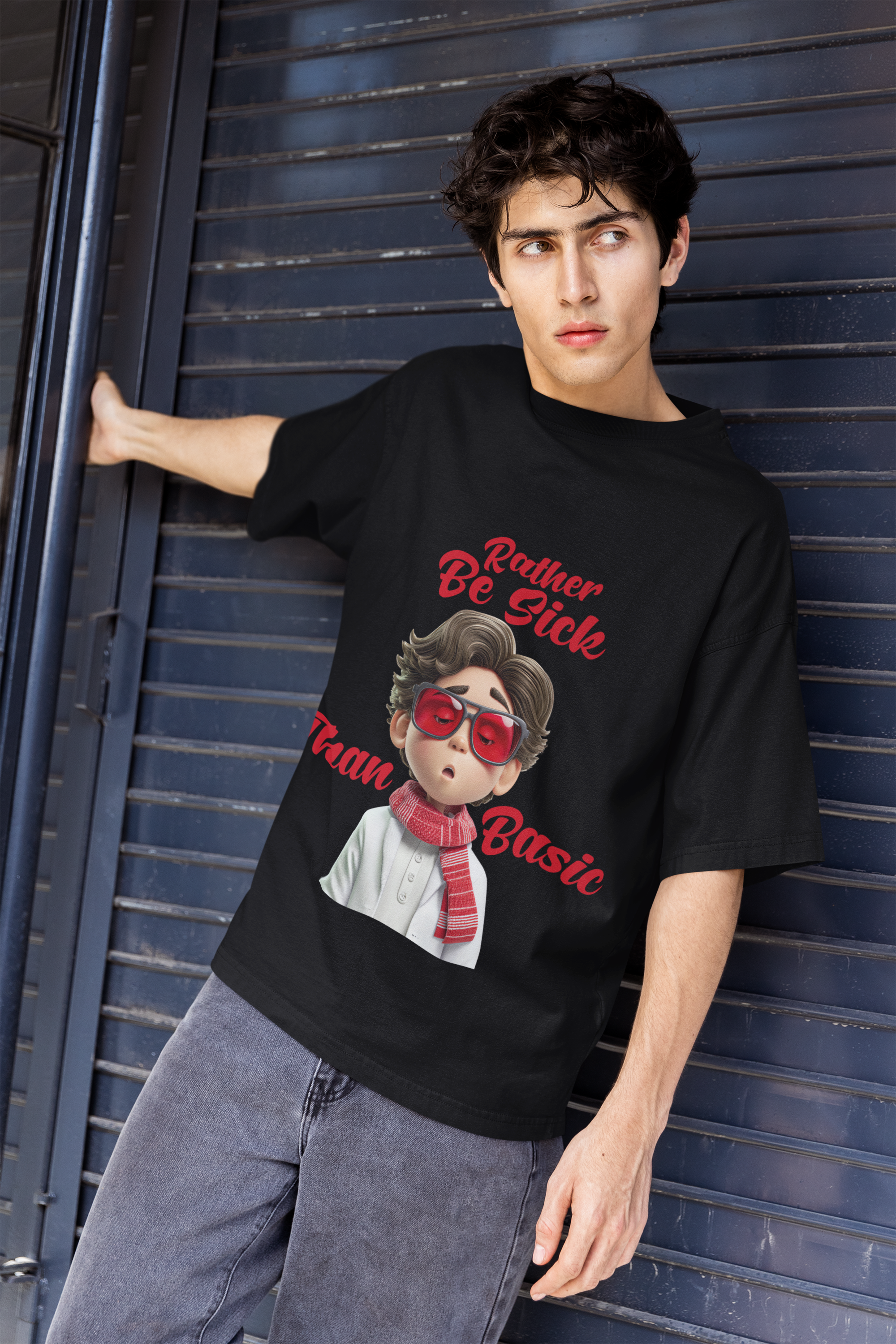 Rather Be Sick than Basic Oversized Shirt