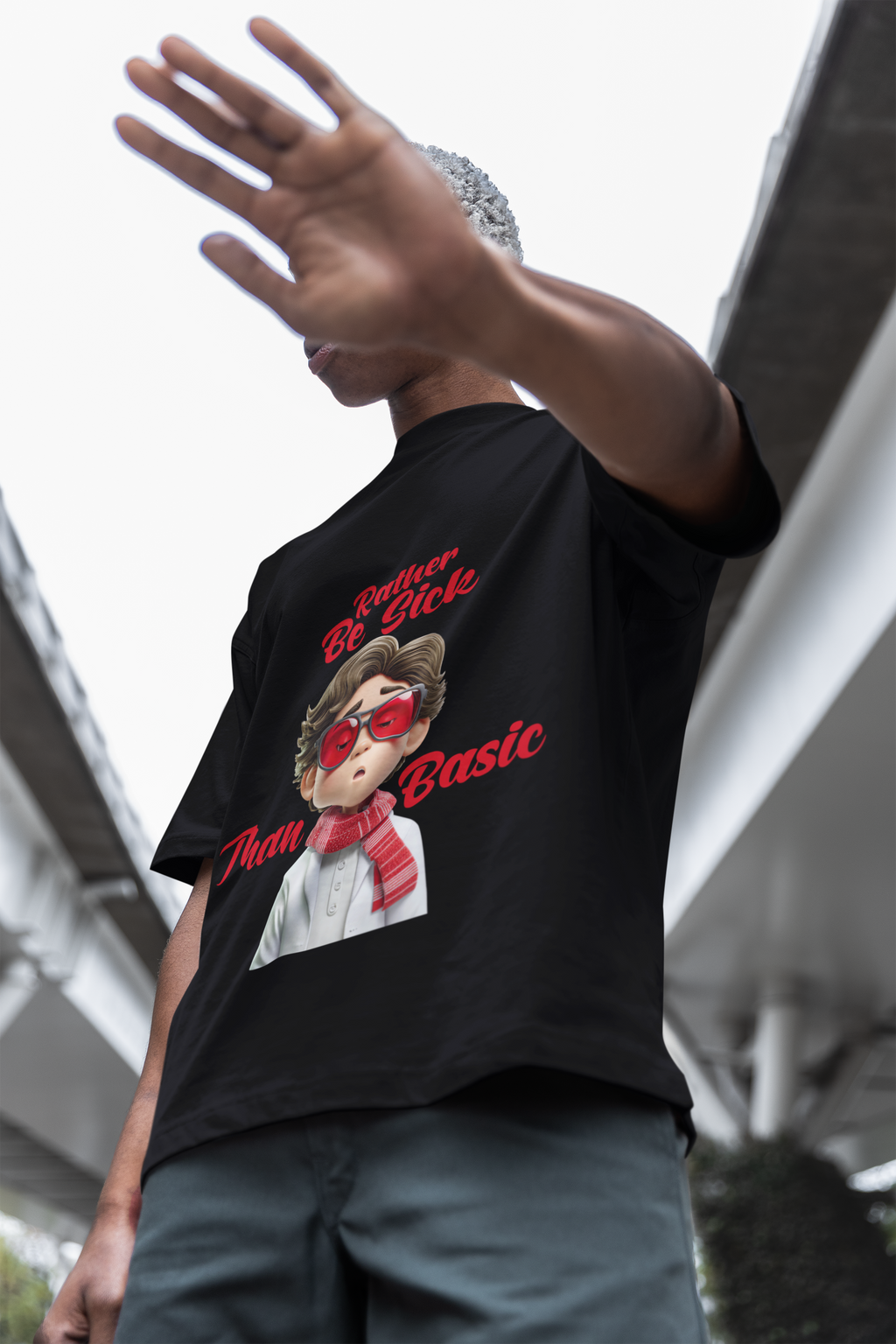 Rather Be Sick than Basic Oversized Shirt