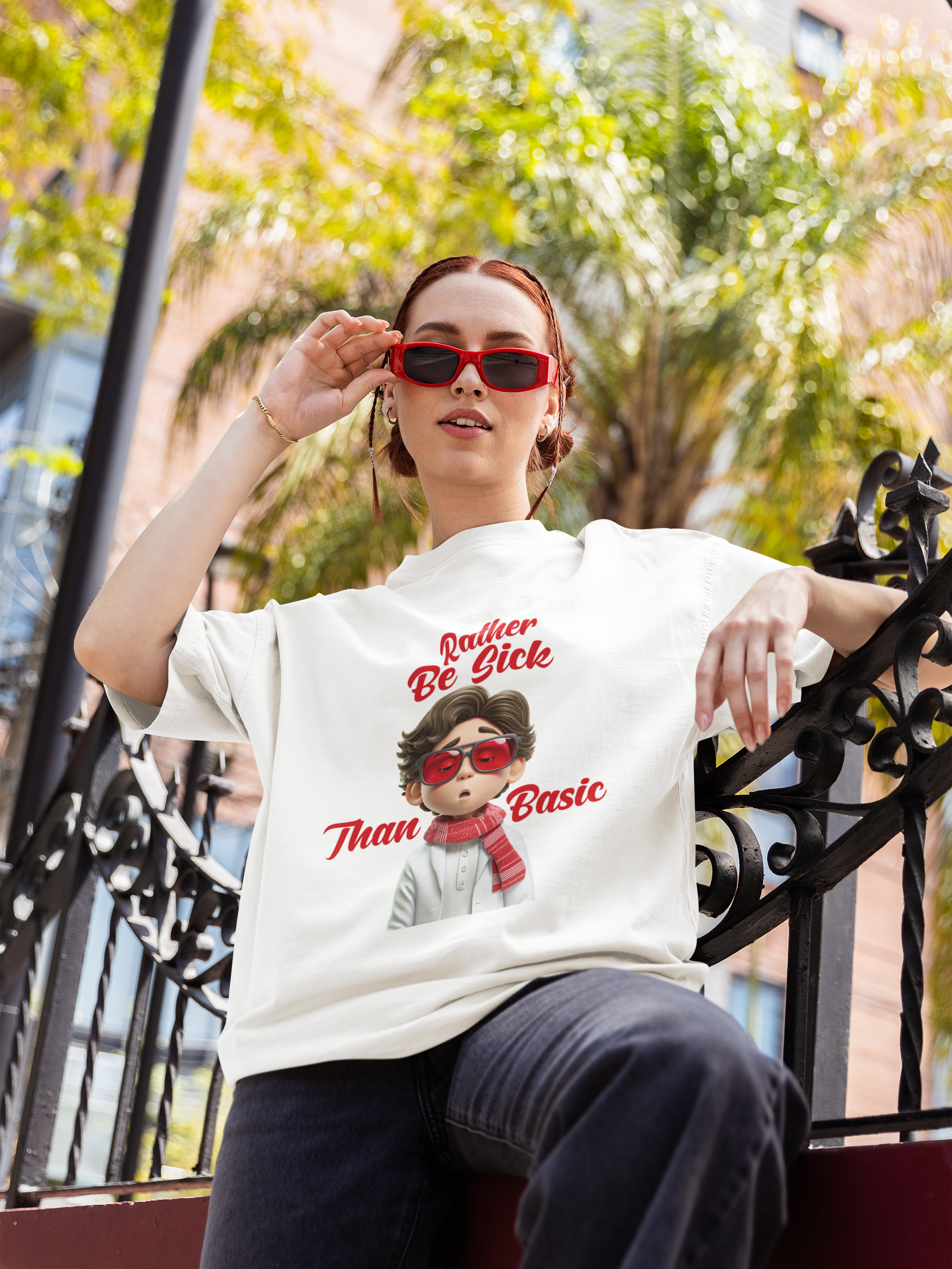 Rather Be Sick than Basic Oversized Shirt