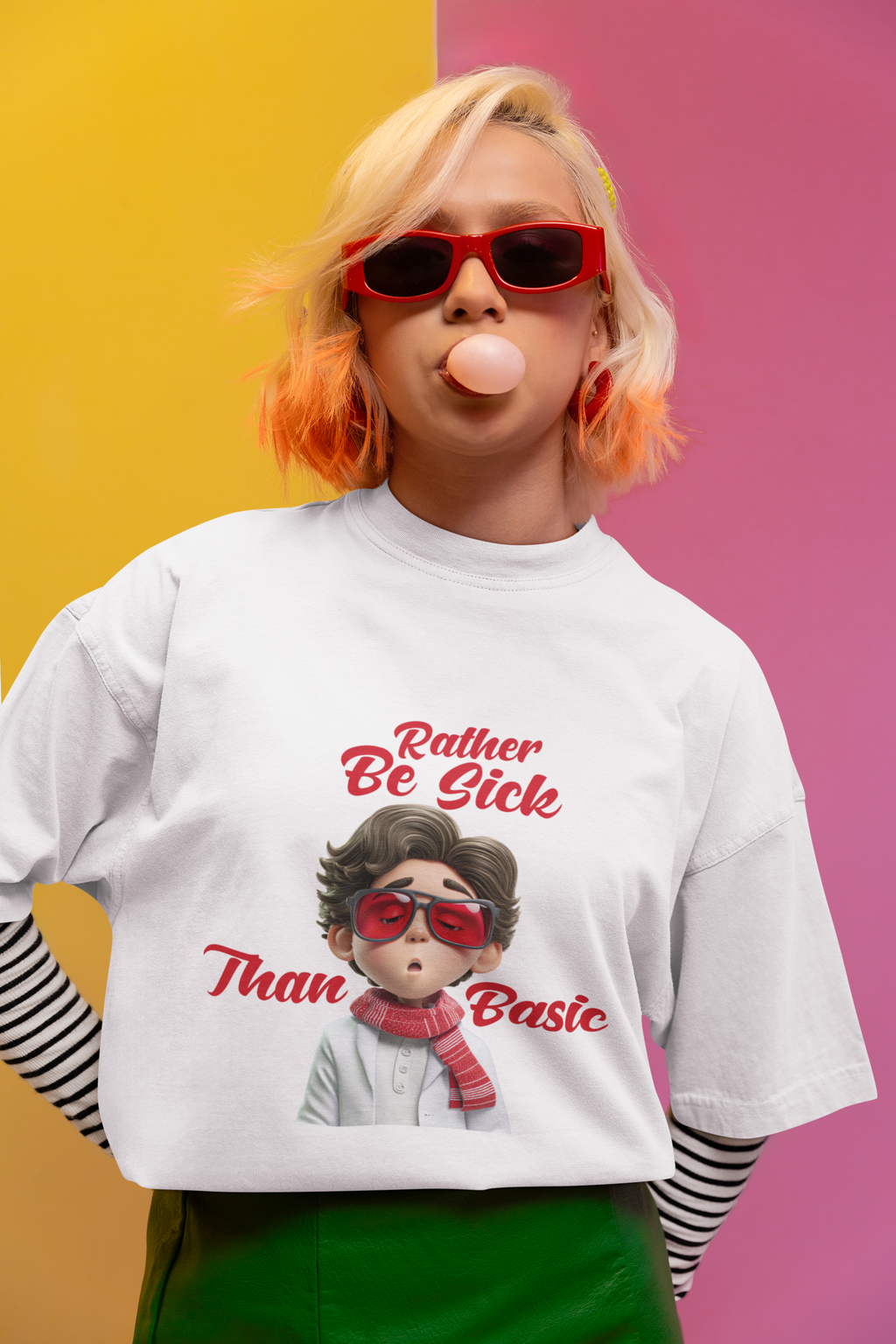 Rather Be Sick than Basic Oversized Shirt