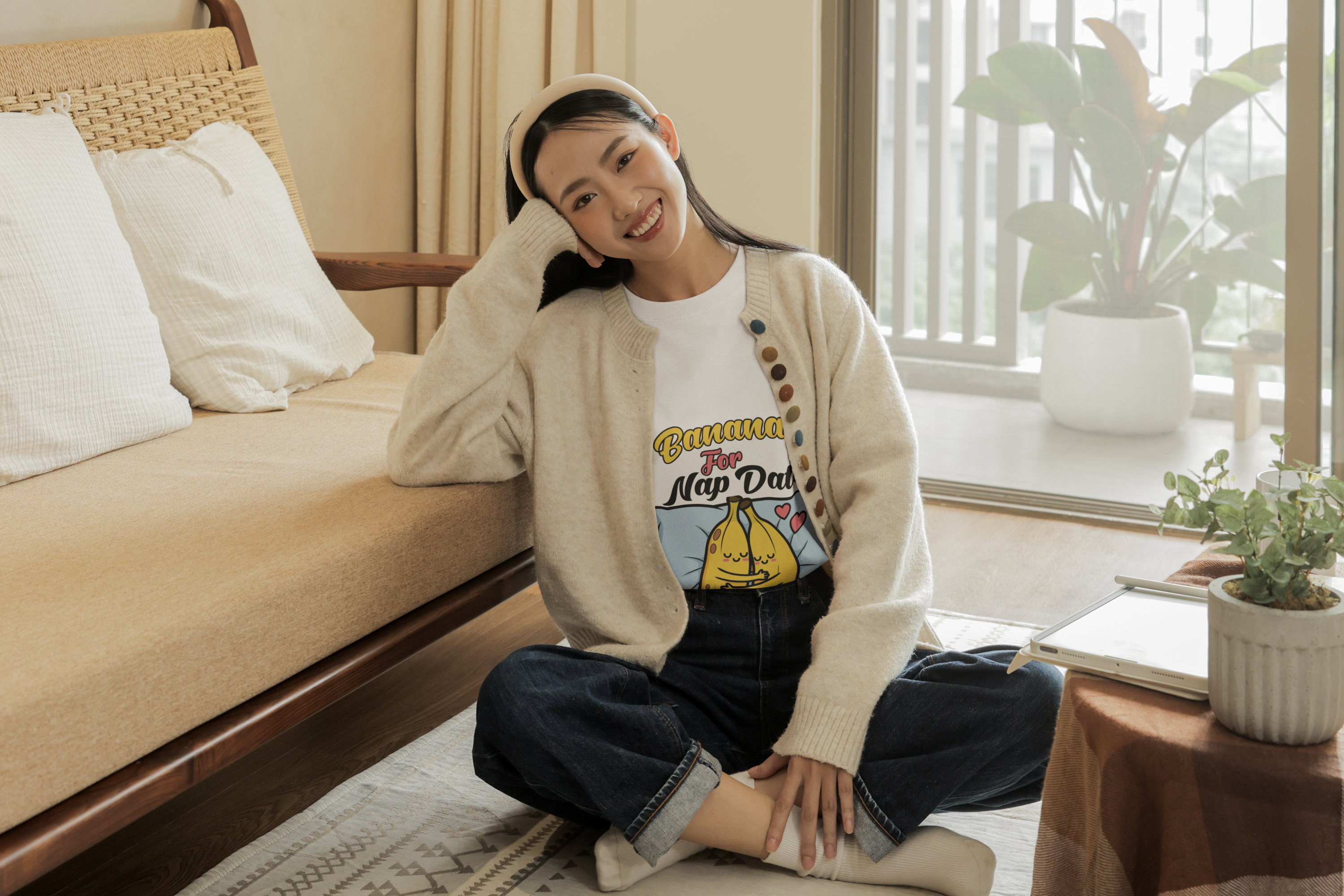 Bananas for Nap Dates oversized Boxy Tee