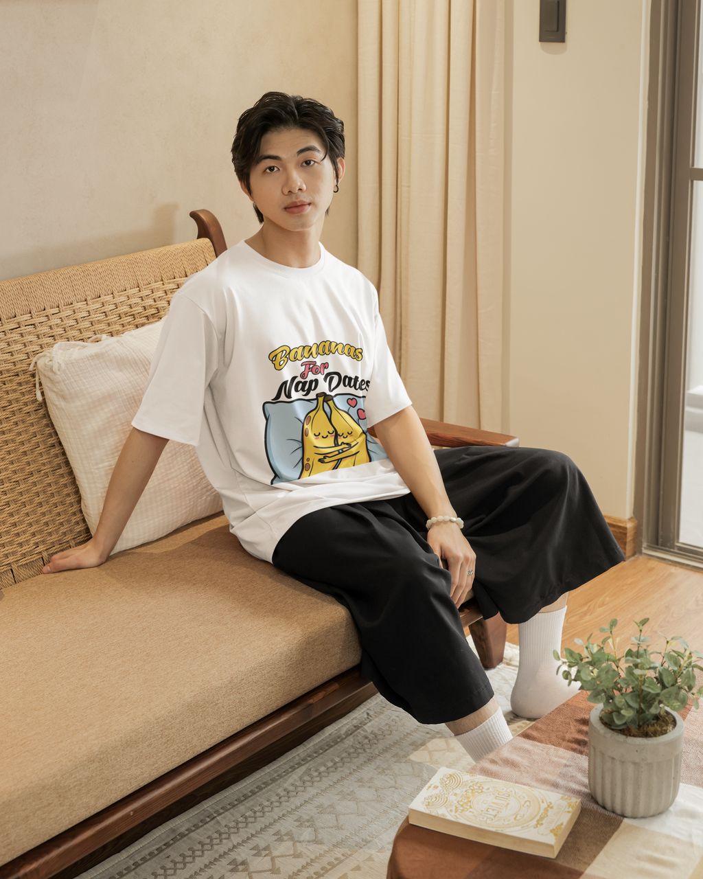 Bananas for Nap Dates oversized Boxy Tee