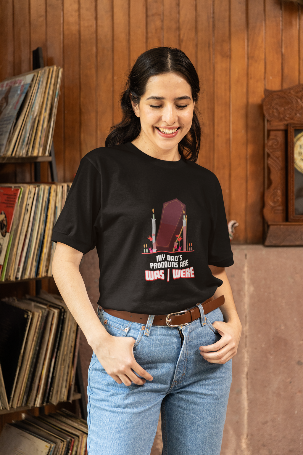 My Dad's Pronouns Are Was / Were basic Graphic Tee